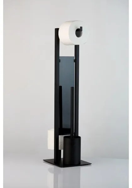 WENKO 23708100 - Scopino WC RIVALTA 18x70 cm nero