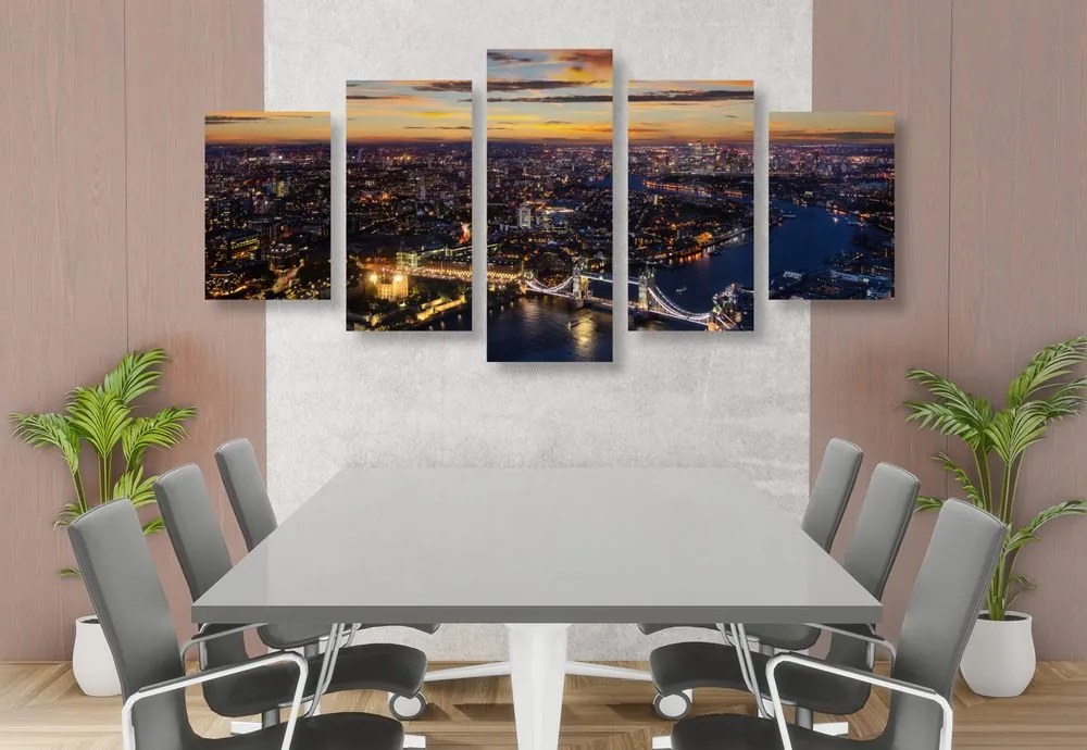 Quadri 5 pezzi – Vista aerea sul Tower Bridge