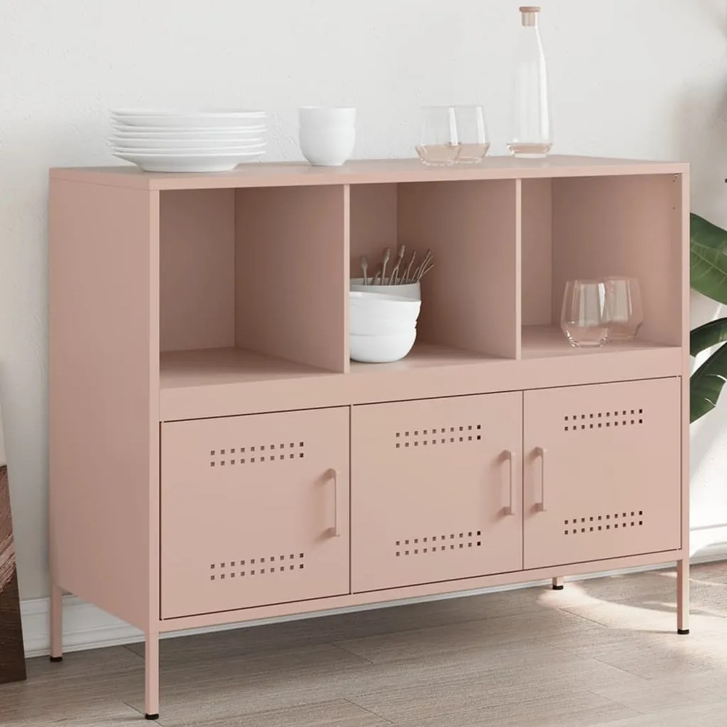 Credenza rosa 100,5x39x79 cm in acciaio laminato a freddo