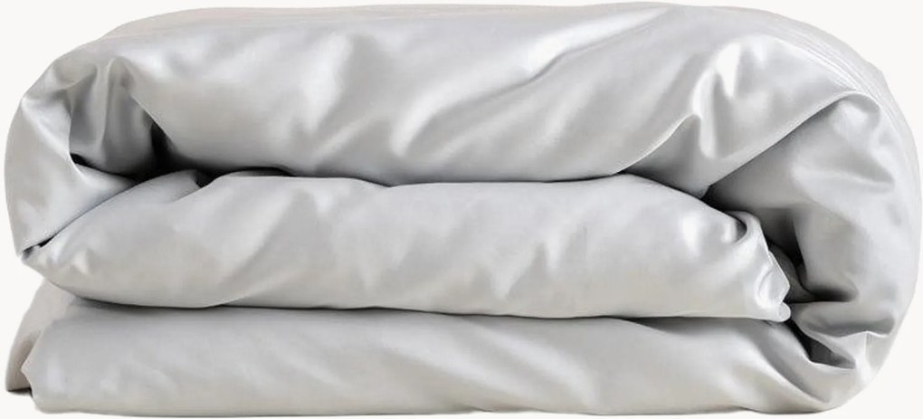 Copripiumino in raso di cotone Pearl Gray