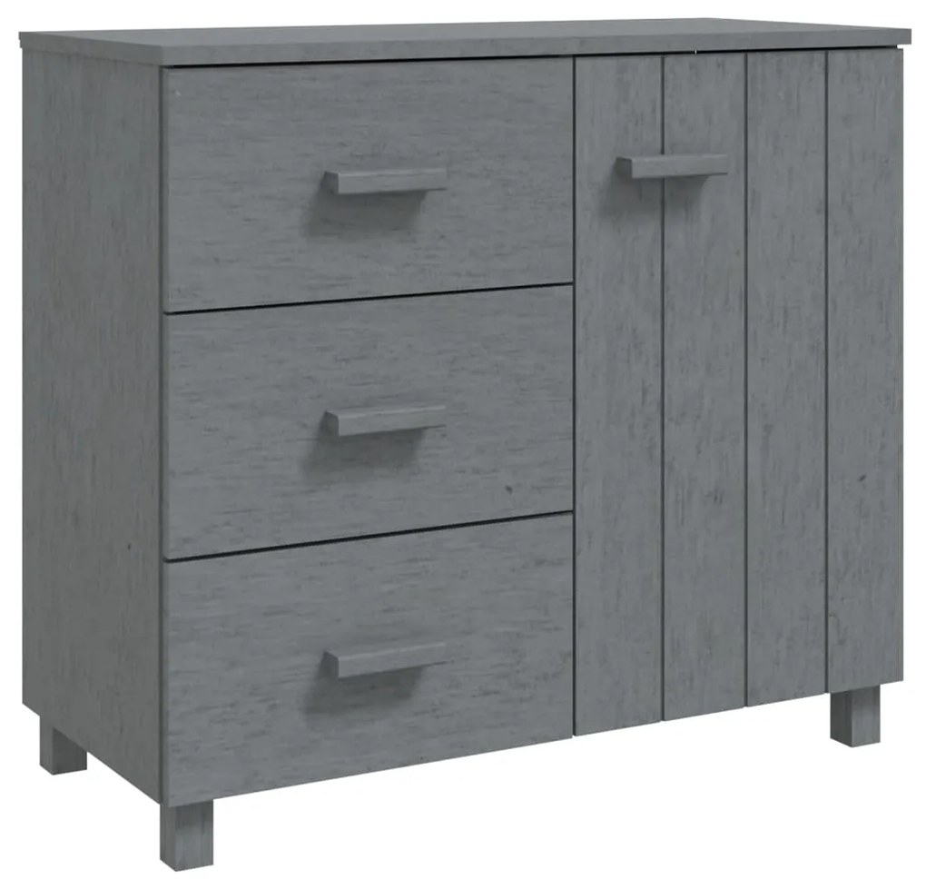 Credenza hamar grigio scuro 90x40x80 cm legno massello di pino