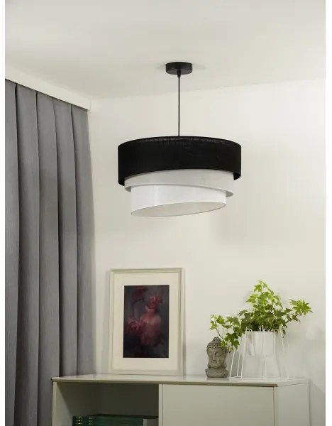 Duolla - Lampadario a sospensione con filo TRIO 1xE27/15W/230V diametro 45 cm nero/grigio/bianco