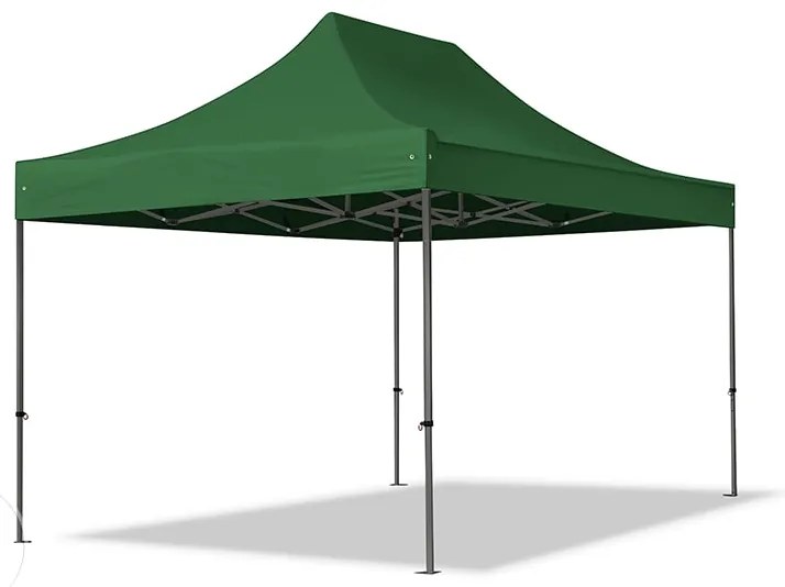 TOOLPORT 3x4,5m gazebo pieghevole con laterali (finestre panoramiche), PREMIUM acciaio, verde scuro - (600052)