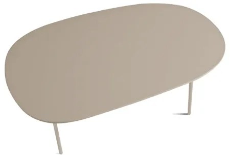 Tavolino con piano sagomato in legno Tortora e base in metallo - FLUX Large
