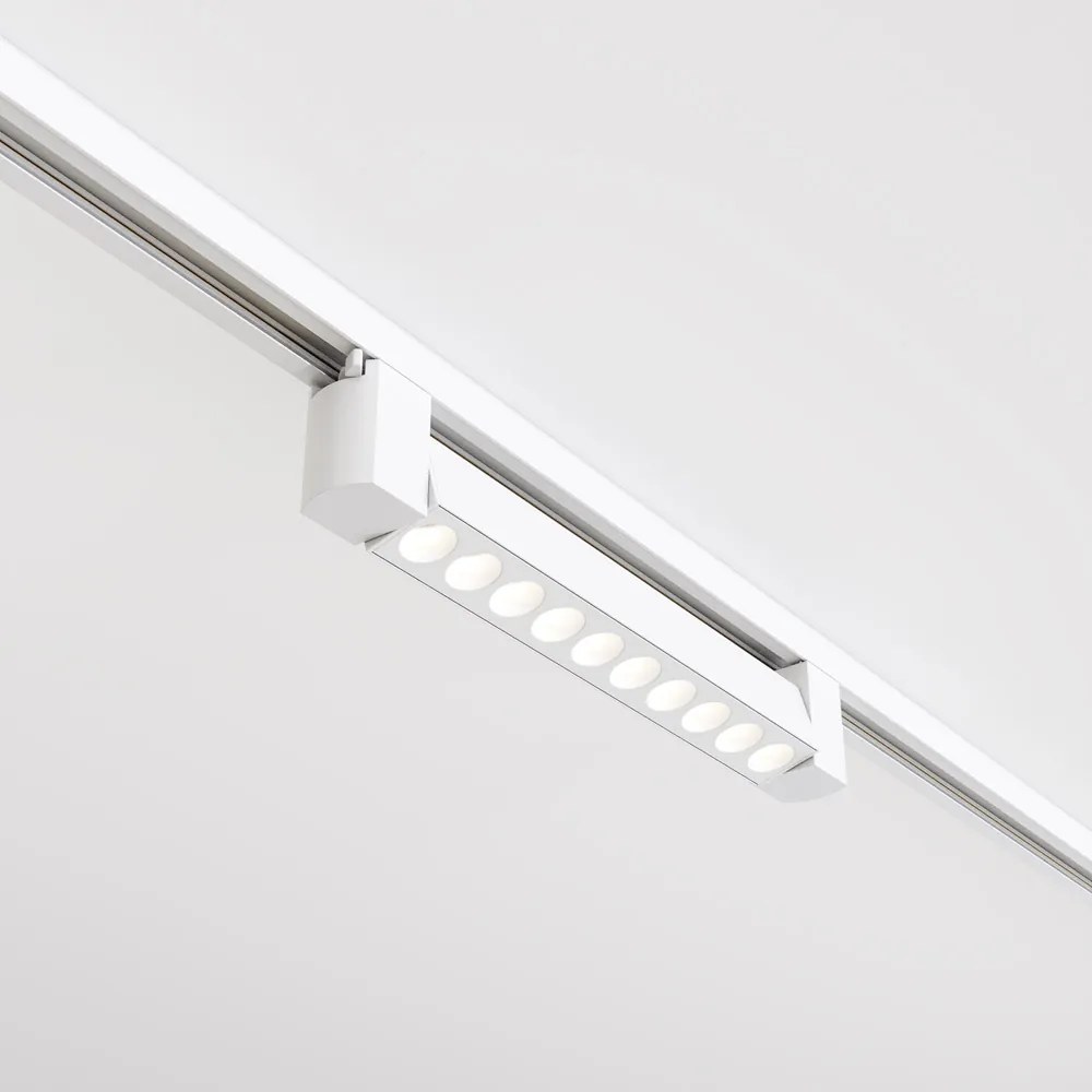 Spot Per Binario Moderno Points Alluminio Bianco 10 Luci Led Naturale