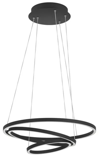 Lampadario LED moderno Lobinero-Z nero Ø58cm, luce con 3 temperature di colore 6000 lumen, EGLO