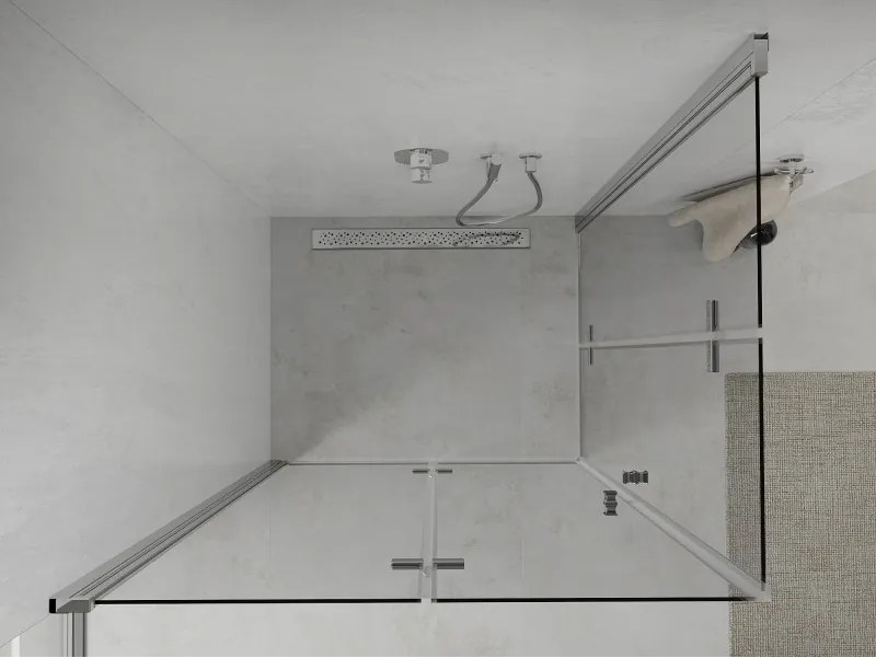 Mexen Lima Duo cabina doccia pieghevole 100 x 80 cm, trasparente, cromo - 856-100-080-02-00
