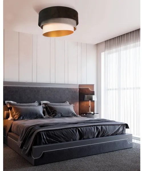 Duolla - Plafoniera DEVON 1xE27/40W/230V diametro 45 cm nero/grigio/beige