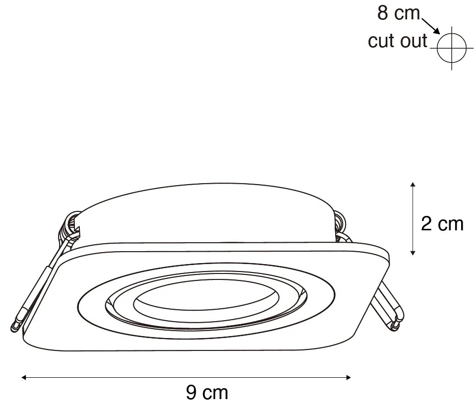 Set di 6 faretti da incasso arrotondati bronzo scuro GU10 50mm IP44 - Alberto