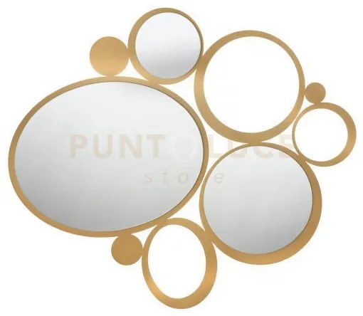 Specchio particolare da parete bubbles oro trasparente