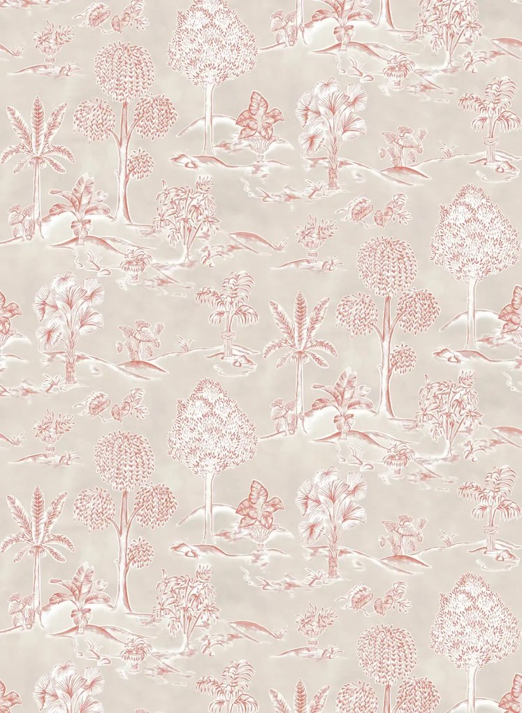Osborne & Little Tapete Karuna - Taupe/ Terracotta