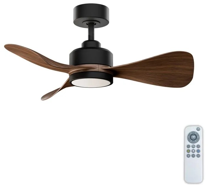 Ventilatore da soffitto GALA marrone, Ø 84 cm, CCT, dimmerabile, ARTE CONFORT IP20