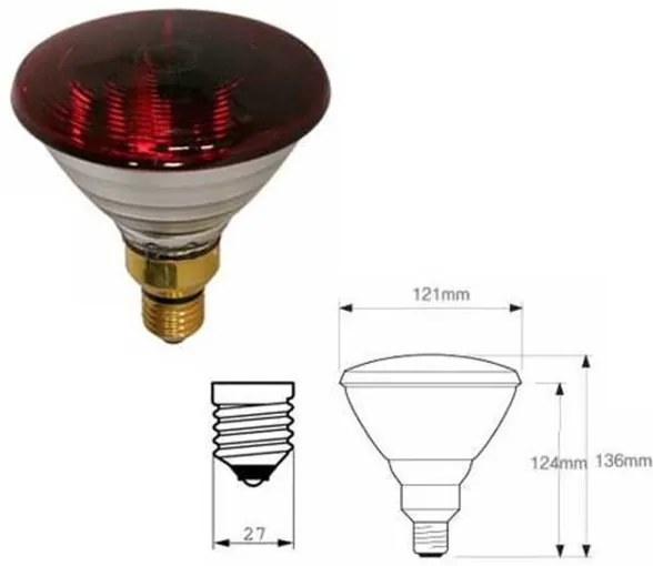 Lampadina a infrarossi a vetro spesso PHILIPS PAR38 E27/150W/230V