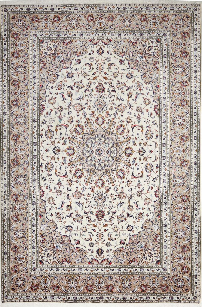 Kashan Tappeto persiano 200x290 Beige (Iran) Annodato A Mano