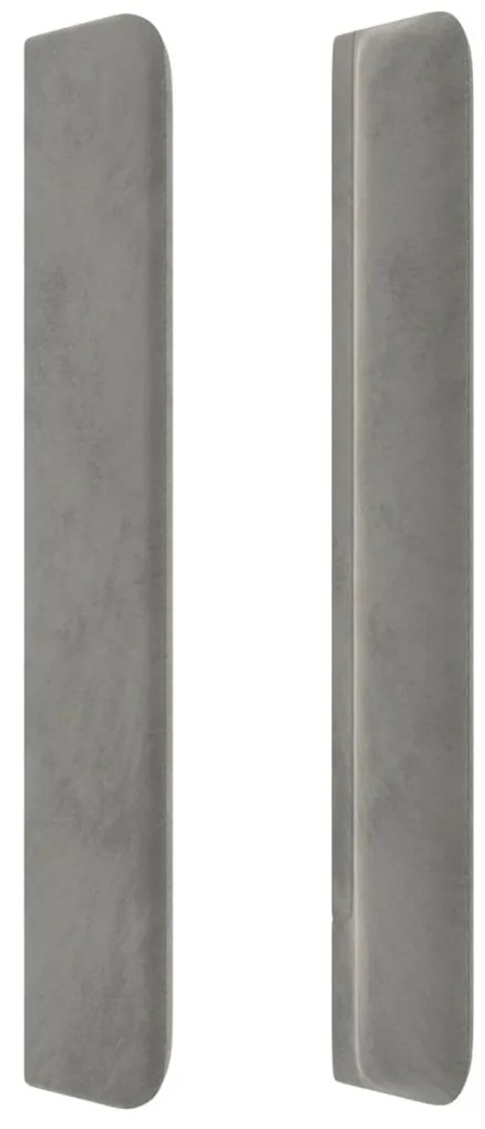 Testiera ad orecchio grigio chiaro 103x16x118/128 cm in velluto