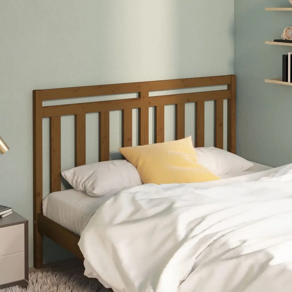Testiera Per Letto Ambra 141x4x100 Cm İn Legno Massello Di Pino /