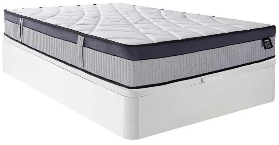Set 140x190 rete vano bianco + mater. ibrido ibrido molle insacchettate 5 zone memory foam sp.30 - PATNOS di YSMÉE