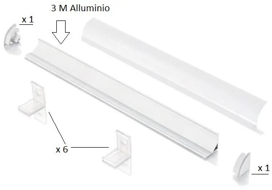 Ideallux slot ang tondo d16xd16 3000 mm al