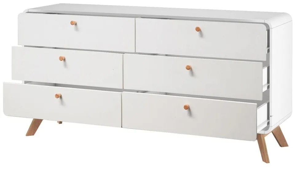 Cassettiera bassa bianca 150x74 cm Caitlin - Støraa