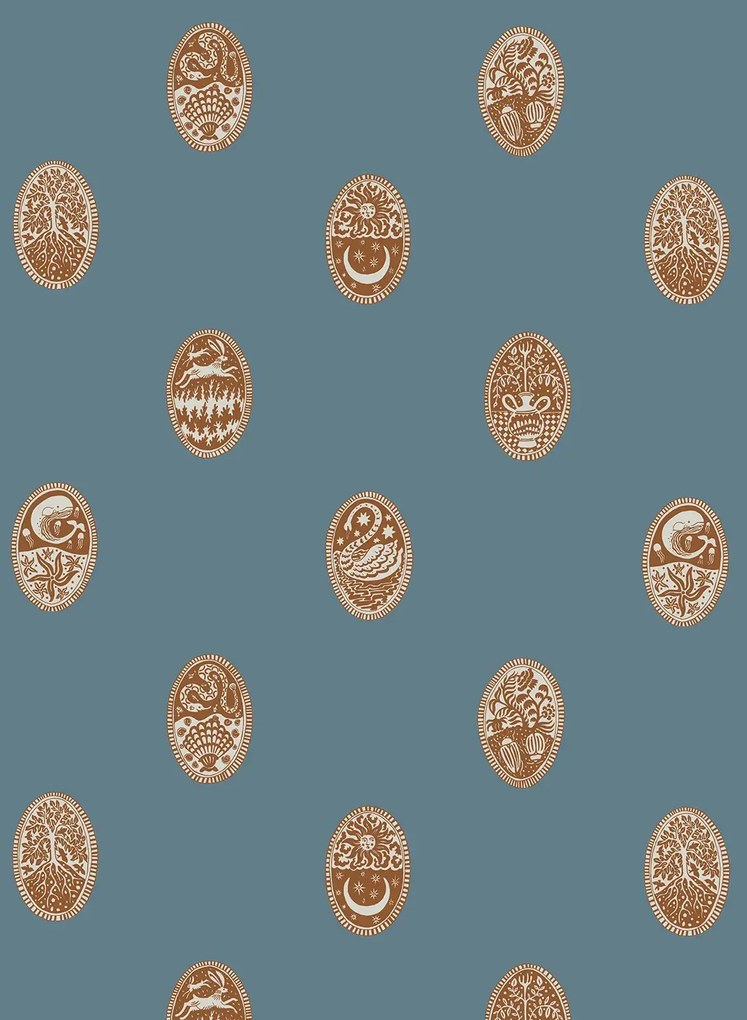Josephine Munsey Carta da parati Linear Cameos - Little Ponds/ Dinky/ Dew