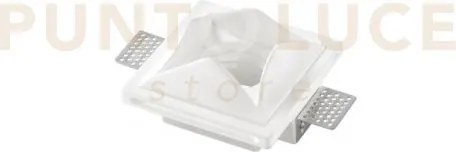 Incasso brick bianco 1 luce attacco gu10 12x12x7cm in gesso vernici...