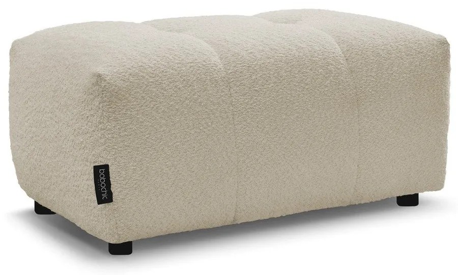 Poggiapiedi beige con rivestimento in bouclé Roxelane – Bobochic Paris