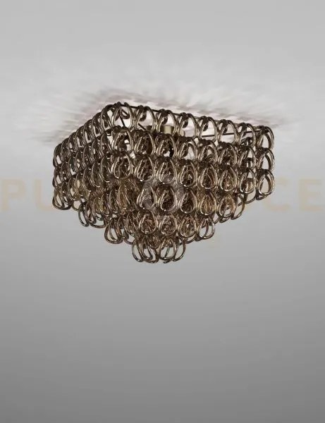 Giogali lampadadario a soffitto 65q cristallo quadrato bronzo e bro...