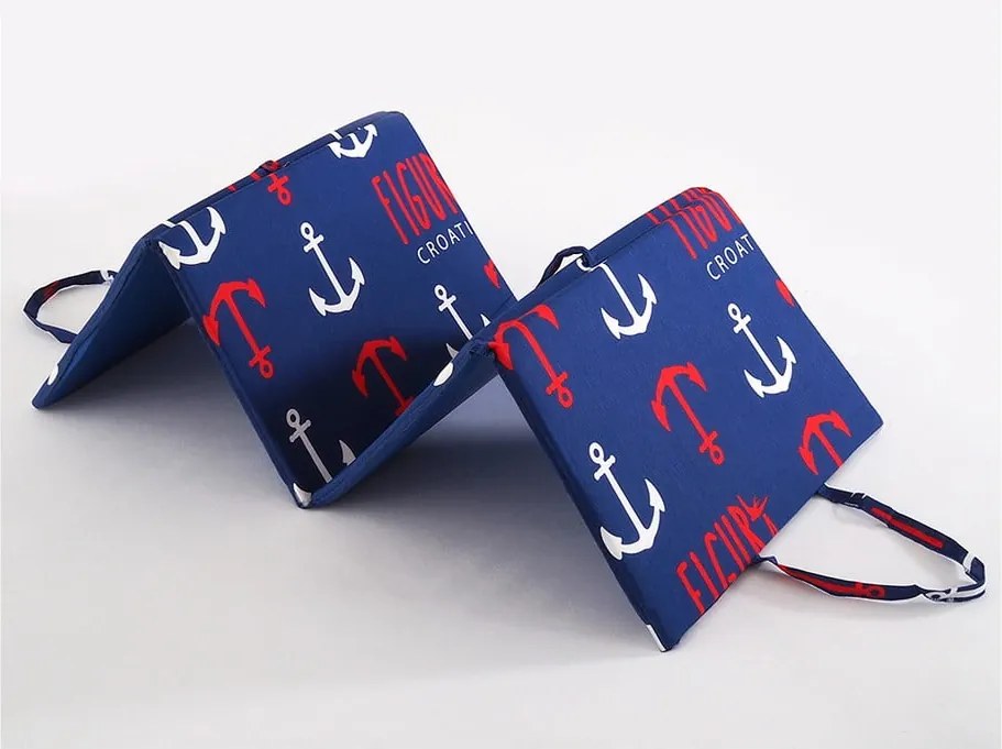 Cuscino per seduta da giardino rosso/blu per sedia a sdraio 49x137 cm Anchors – B.E.S.