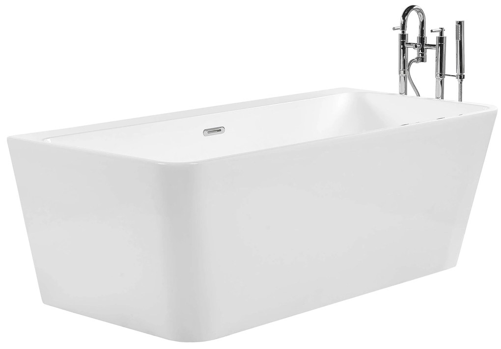 Vasca da bagno freestanding bianca 170 x 80 cm HASSEL Beliani