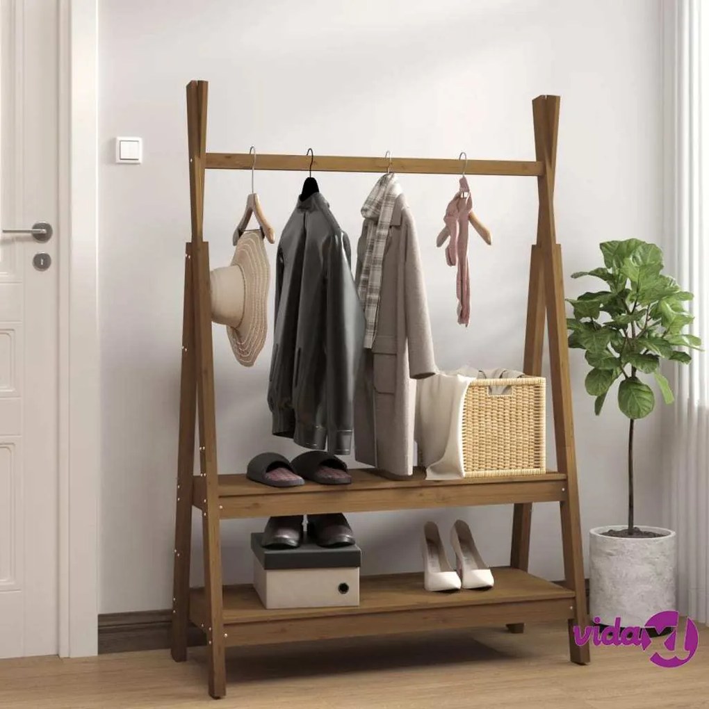 vidaXL Appendiabiti Miele 100x45,5x150 cm Legno Massello di Pino