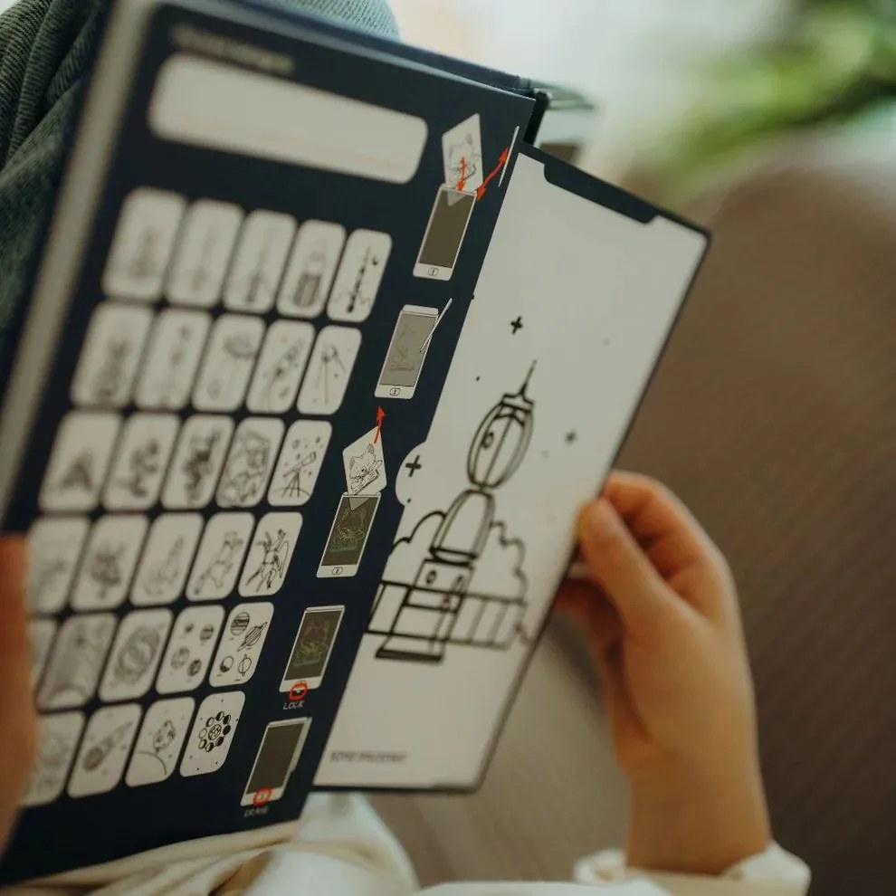 Kidywolf - Tavoletta da disegno Kidydraw mini - galaxy