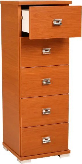 Cassettiera in legno con 5 cassetti 32x91h cm Ciliegio
