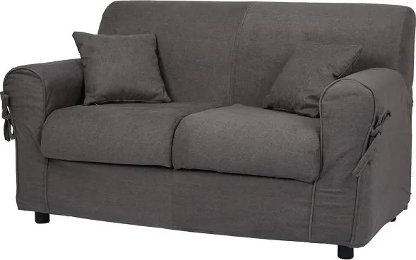 Divano 2 posti in tessuto sfoderabile VERONA 150 cm tinta unita Grigio scuro