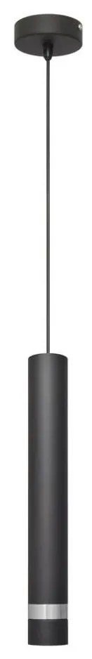 Lampadario LED a sospensione con filo TUBA 1xGU10/4,8W/230V nero/cromo
