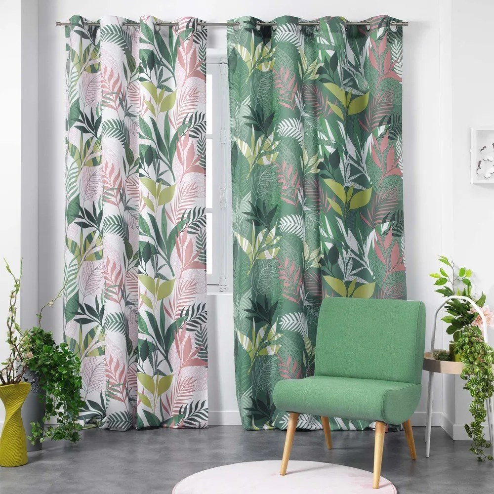 Tenda verde e rosa 140x260 cm Assana – douceur d'intérieur
