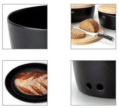 Continente C3730 - Portapane 13,5x30 cm nero/beige