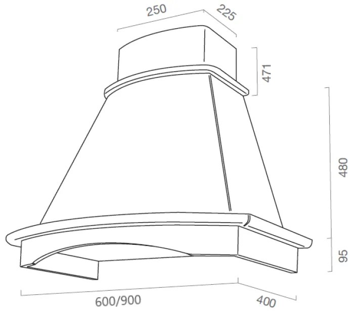 Cappa cucina rustica bianca BELLA con cornice in legno intarsio cm 90