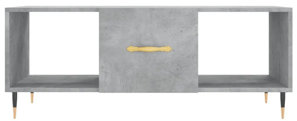 Tavolino salotto grigio cemento 102x50x40 cm legno multistrato