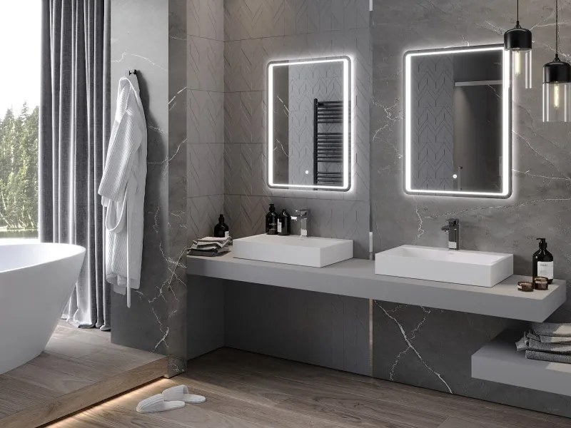 Mexen Zusa specchio da bagno retroilluminato 60 x 80 cm, LED 6000K, antiappannamento - 9808-060-080-611-00