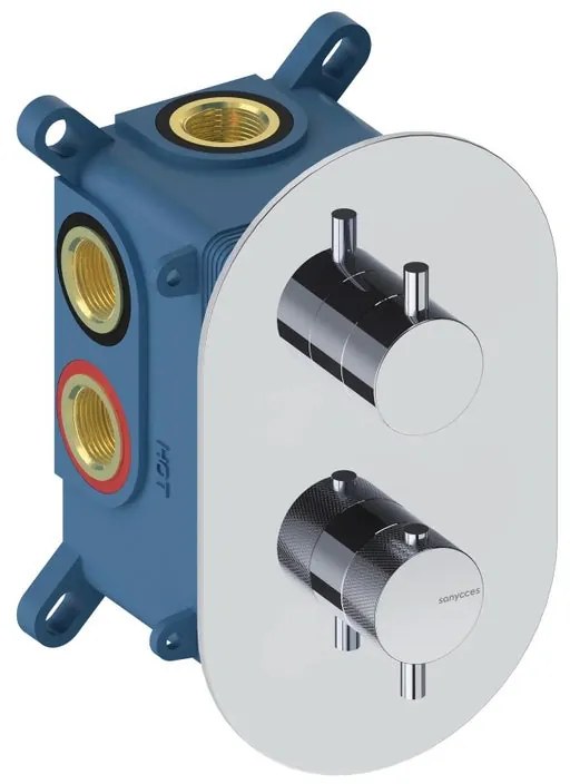 Rubinetto per doccia ad incasso termostatico Loop K cromo lucido SANYCCES