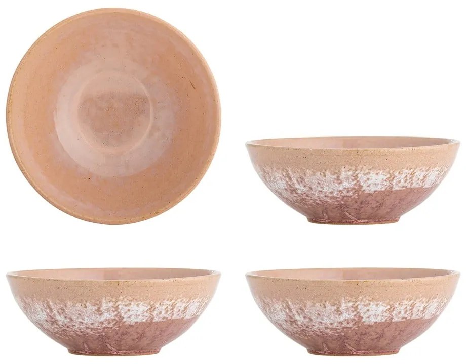 Ciotoline in set color salmone in gres 4 pz 890 ml Darlene – Bloomingville