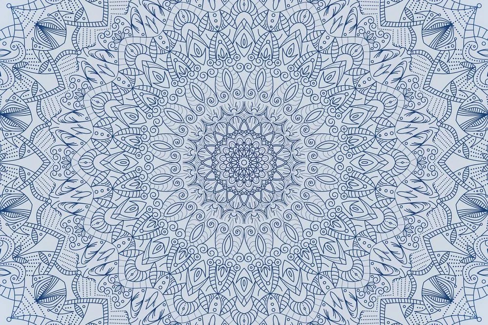 Stampa su tela – Mandala decorativa dettagliata in blu