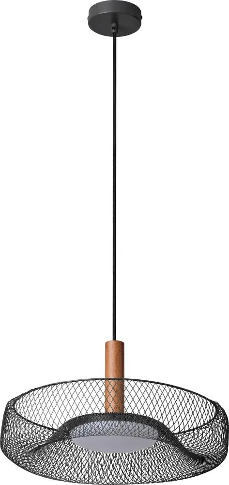 Osram - Lampadario LED a sospensione con cavo DECOR MESH LED/18,5W/230V Ø 40 cm nero/legno di caucciù