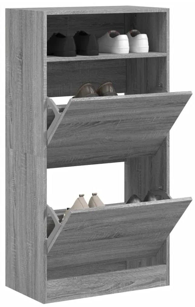 Scarpiera Grigio Sonoma 60x34x116 Cm İn Legno Multistrato /