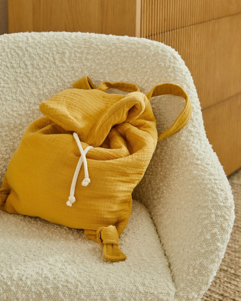 Kave Home - Sedia per bambini Konna di eco-shearling bianco e gambe in acciaio con finitura beige