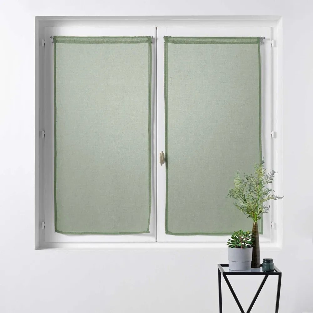 Tende in voile kaki in set di 2 pezzi 60x90 cm Sandra - douceur d'intérieur