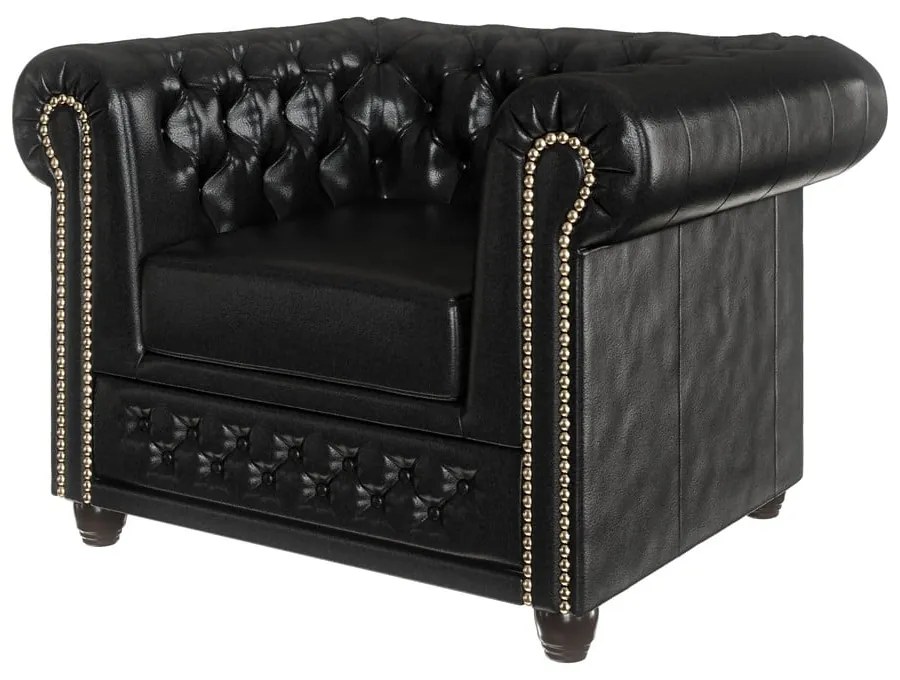 Poltrona in similpelle nera York - Ropez