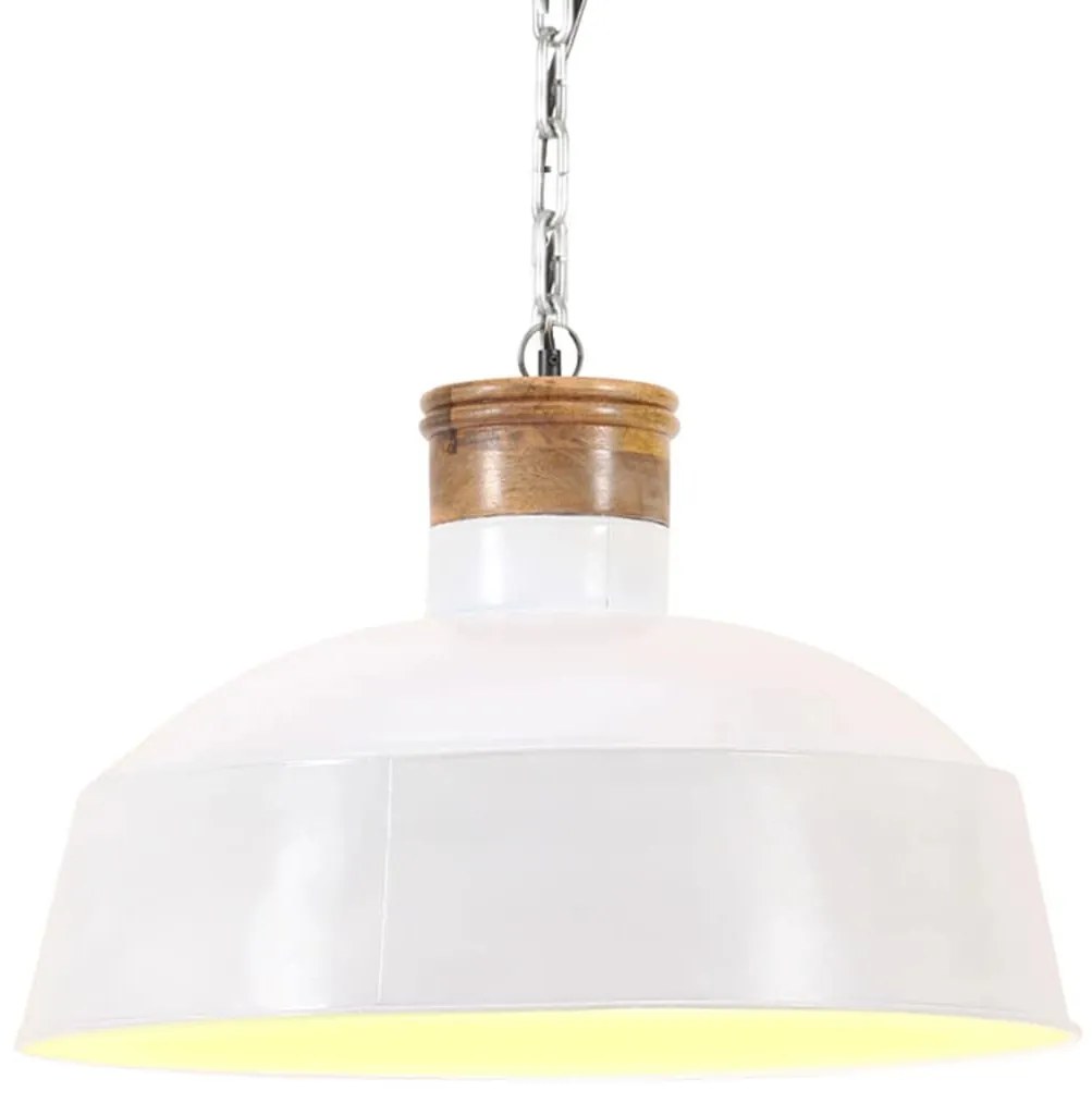 Lampada A Sospensione Industriale 32 Cm Bianca E27 /