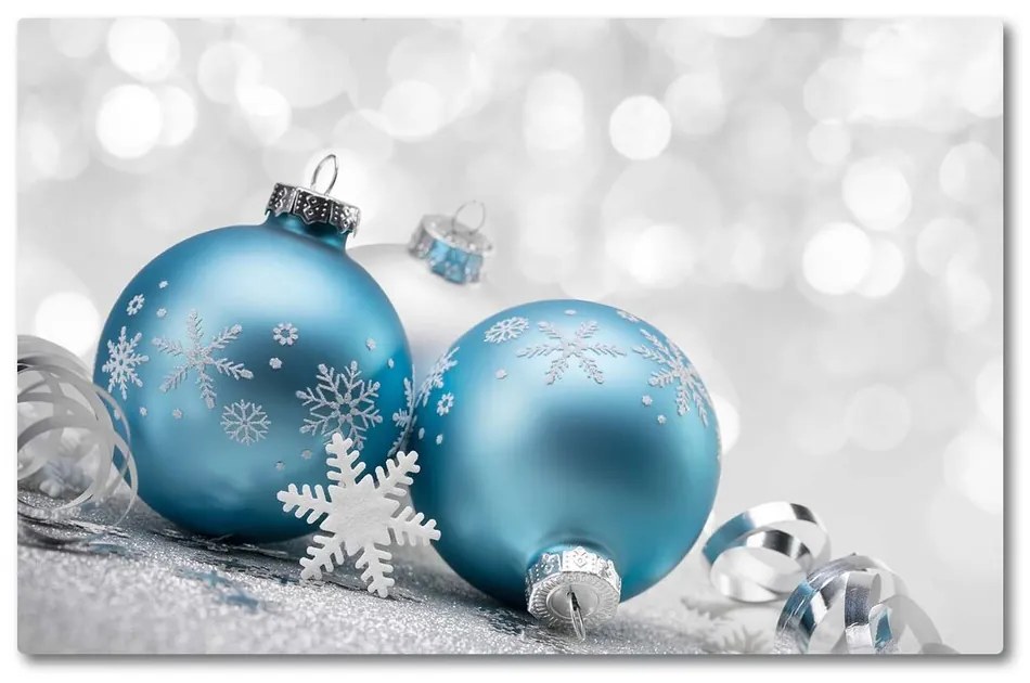 Tagliere in vetro temperato Palle di Natale Inverno Decorazioni di Natale 60x52 cm