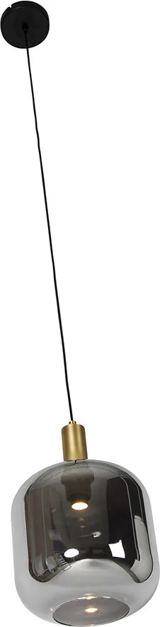 Lampada a sospensione nera con vetro oro e fumé incl. PUCC - Zuzanna